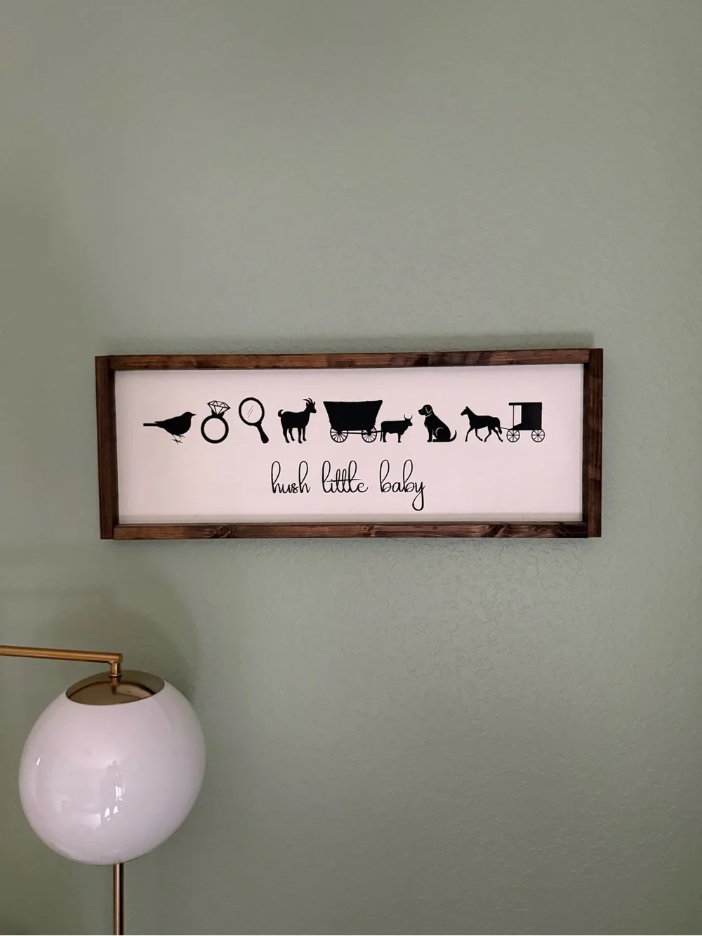 Hush Little Baby Nursery Wall Art - Black on Cream